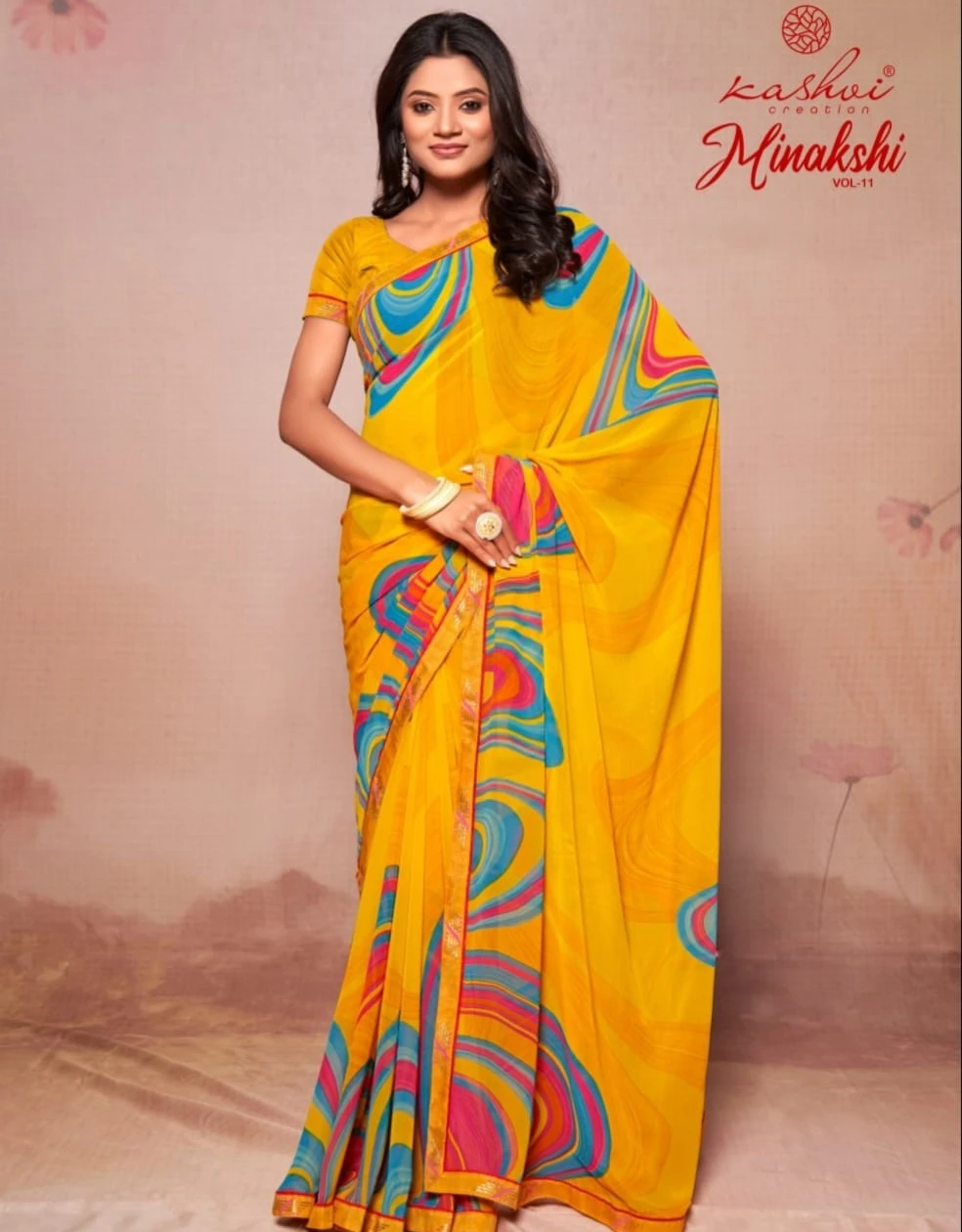 Kashvi Creation Minakshi Vol 11 Georgette Wholesale Fancy Sarees Catalog
